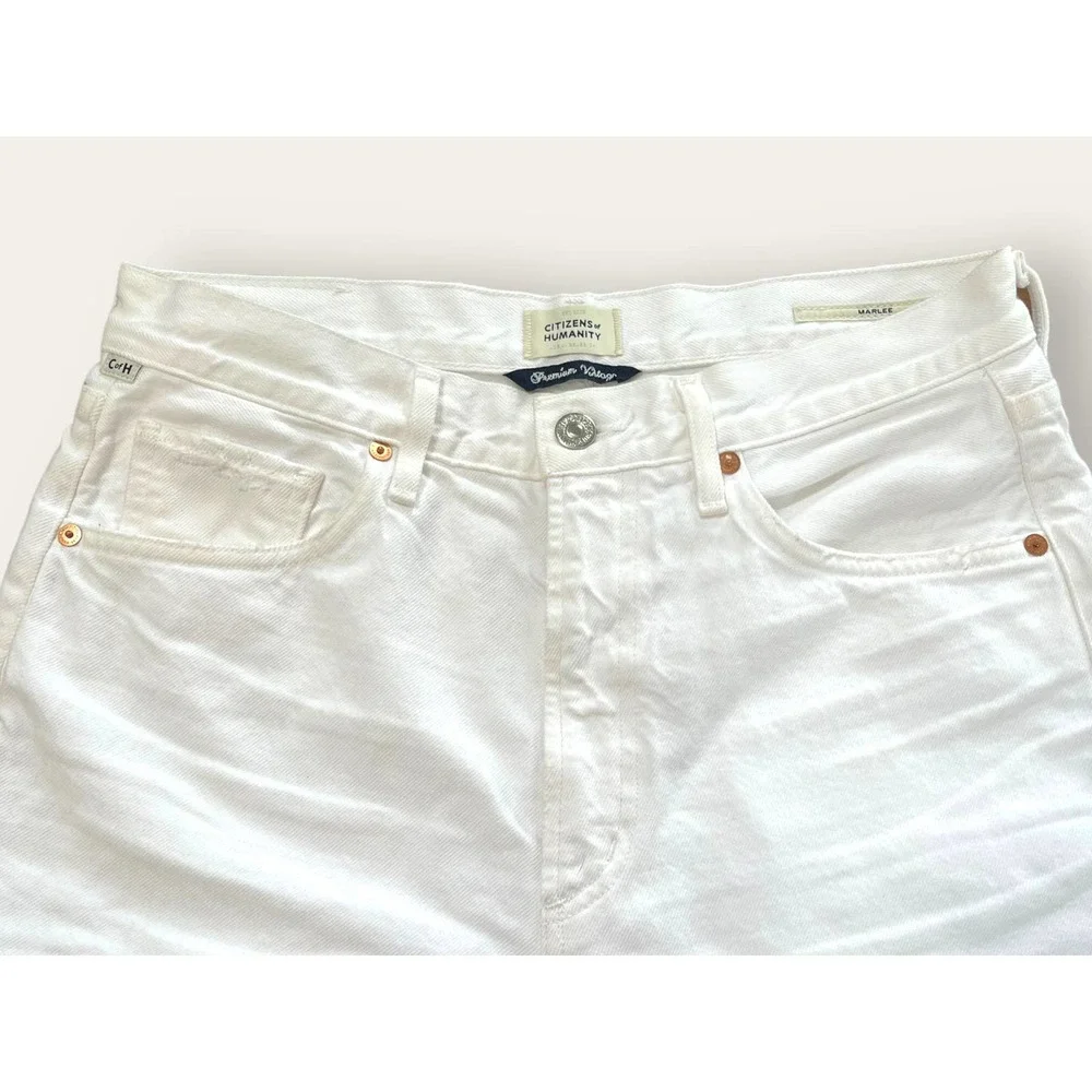 Citizens of Humanity MARLEE White Denim Relaxed Taper Jeans | Sz 27 - Picture 4 of 11